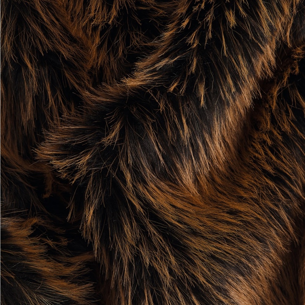 H&M Divided fluffy faux fur brown coat jacket M - Picture 2 of 10